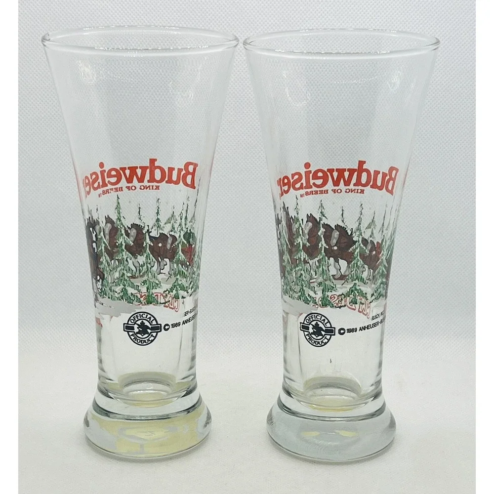 Budweiser Clydesdale Pilsner Glass Vintage 1989 King Of Beers Beer Glass ManCave